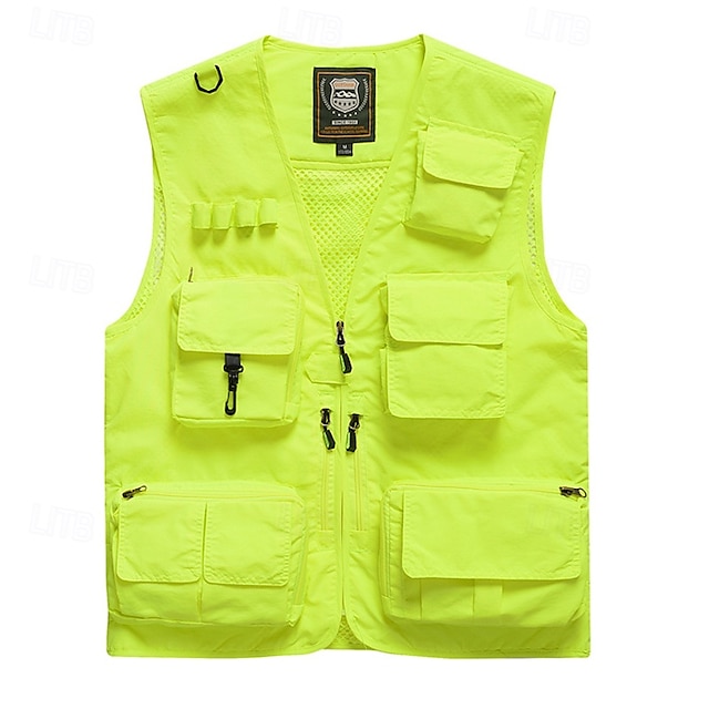  Herren Weste für Wanderer Wander-Fleeceweste Ärmellos Weste Außen Atmungsaktiv Komfortabel Mehrere Taschen Polyester Schwarz Armeegrün Rot Jagd Angeln Klettern