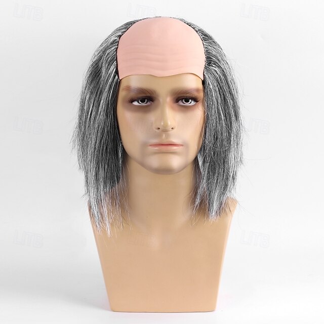  parrucche sintetiche corte e soffici per cosplay di halloween horror da clown rosso per uomo adulto