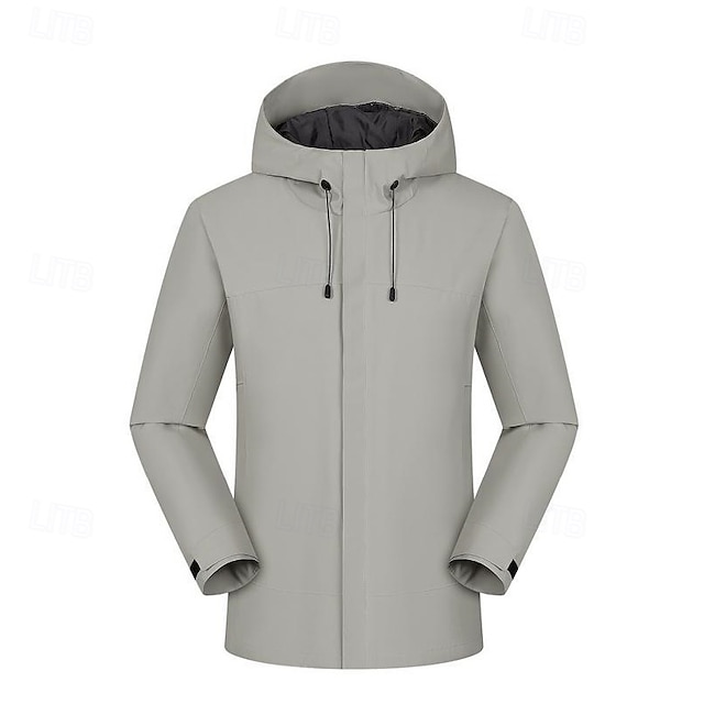 Men's Softshell Jacket Hiking Jacket Outdoor Windproof Water Resistant Lightweight Jacket Windbreaker Jacket Traveling Black Light Grey Grey
