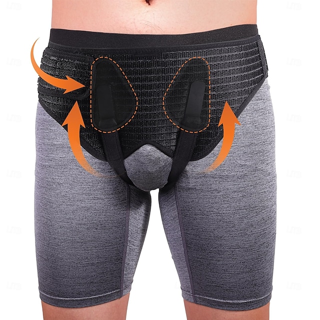  Cinturón de soporte para hernia inguinal ajustable para hombres y mujeres, con 4 almohadillas de compresión, soporte para hernia inguinal o deportiva