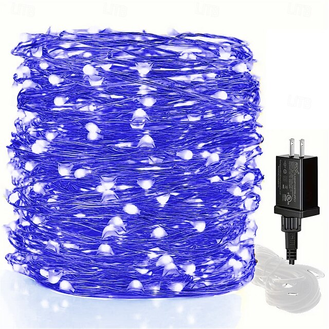  Sârmă de lumină cu sârmă de cupru de 30 m 300 LED, bandă de joasă tensiune intermitentă în 8 moduri de 12 V pentru petrecerea de sărbători de Crăciun  & decor nunta - 110-240v