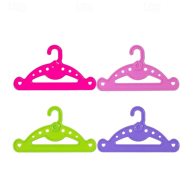  Confezione da 20 grucce per vestiti completi per bambole per 18 vestiti per bambole: il design unico trattiene la parte superiore &fondo in una volta compresi abiti pantaloni camicie gonne &accessori