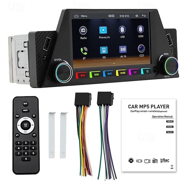  Schermo CarPlay da 4,7 pollici, lettore musicale MP5 HD, retrovisore, navigatore per auto