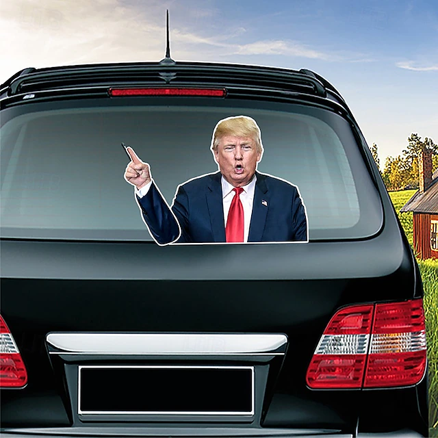 1pcs Trump Peeking 2024 American Flag Vinyl Stickers for Car Truck Windows Laptop,Great Gift for