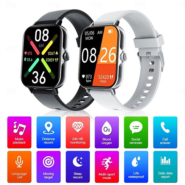  f107 smart wacth 1,91 tuuman iso näyttö rannekello bluetooth call ai vocie urheilu kunto terveysnäyttö älykello