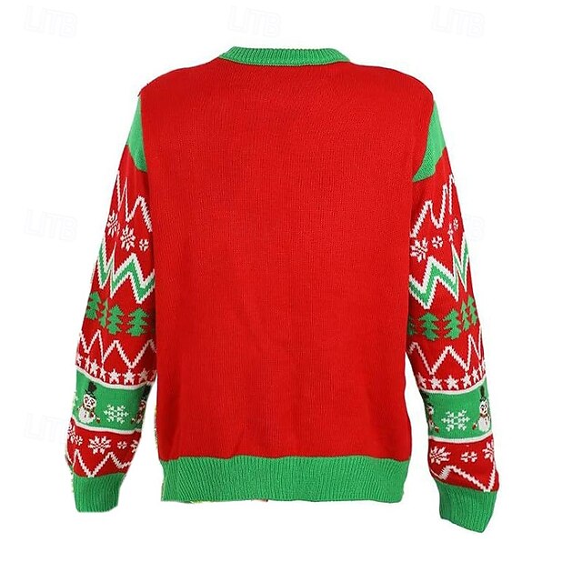 Christmas Trees Ugly Christmas Sweater Pullover Jumper Knitted Light Up