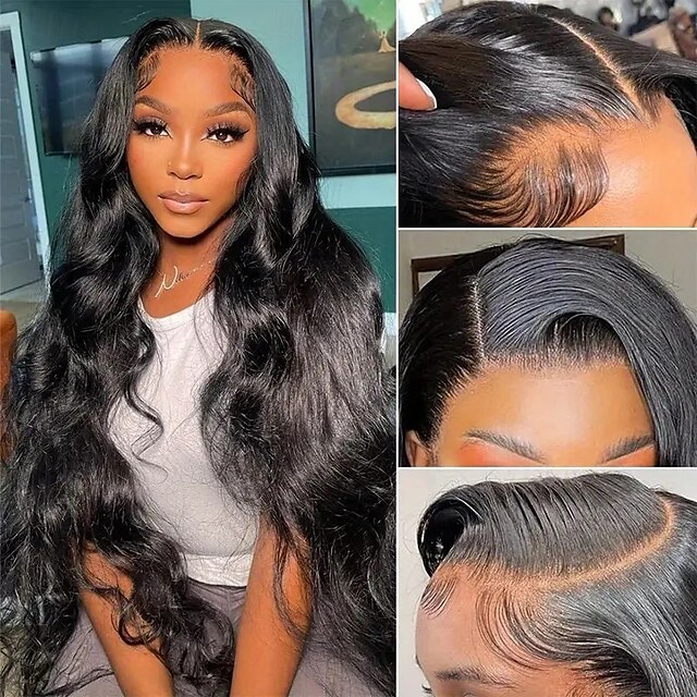  parrucche frontali in pizzo con onde del corpo capelli umani densità 150% parrucche frontali in pizzo con capelli umani 13x6 per donne