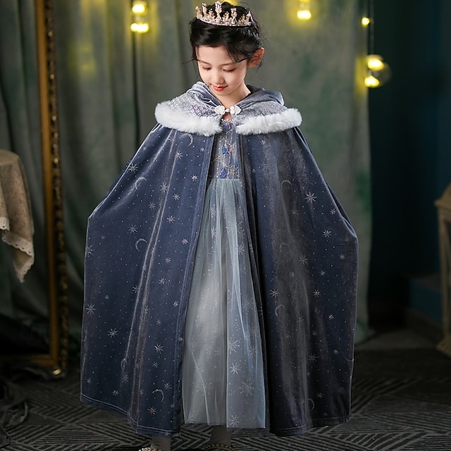  Frozen Princess Fairytale Elsa Cloak Theme Party Costume Cosplay Costume Movie Cosplay for Girls' Kid's Christmas Carnival New Year Performance Birthday Party