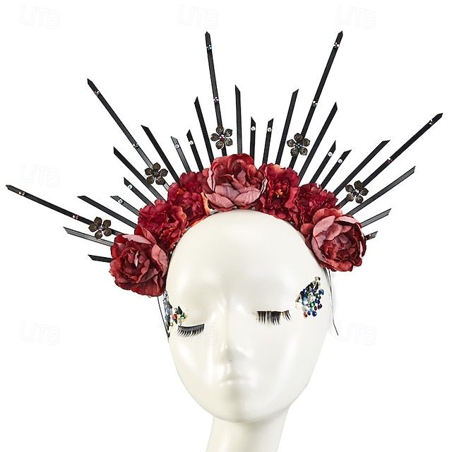  A mi hölgyünk Farsangi jelmez Fejpánt Ékszerek Felnőttek Férfi Női Virágos stílus Steampunk Punk gótika Teljesítmény Parti Mindszentek napja Farsang Mardi Gras Könnyű farsangi jelmez