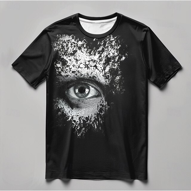 Men's Eye T Shirt Short Sleeve T shirt 3D Print Crew Neck Shirt Fashion Athleisure Street Sports Outdoor Daily Black Summer Spring Clothing Apparel S M L XL XXL XXXL4
