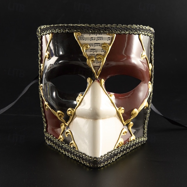  Arlecchino Maschere Carnevale Maschera veneziana Bauta Per adulto Per uomo Per donna casco integrale Feste Mascherata Carnevale di Venezia Halloween Carnevale martedì grasso Costume di Carnevale