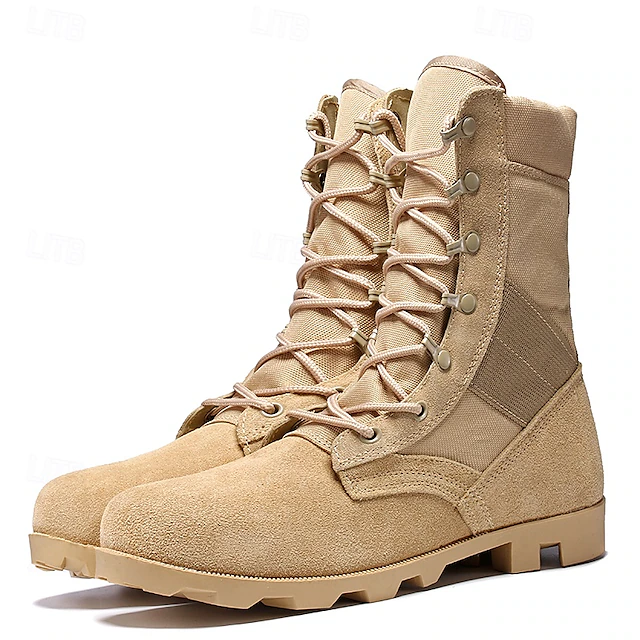 Men's Tactical Combat Boots – High-Top Military Desert Boots with Lace-Up Design for Outdoor Hiking & Work 26
