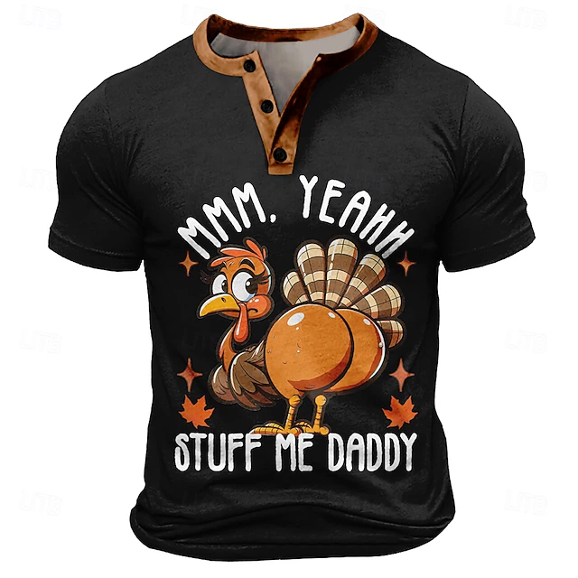 Thanksgiving Day Men's Turkey T Shirt Short Sleeve T Shirt 3d Print 