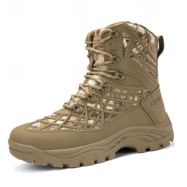 Men's Tactical Camo Outdoor Boots with Non-Slip Sole and Reinforced Support – Durable Lace-Up Hiking & Hunting Footwear 41
