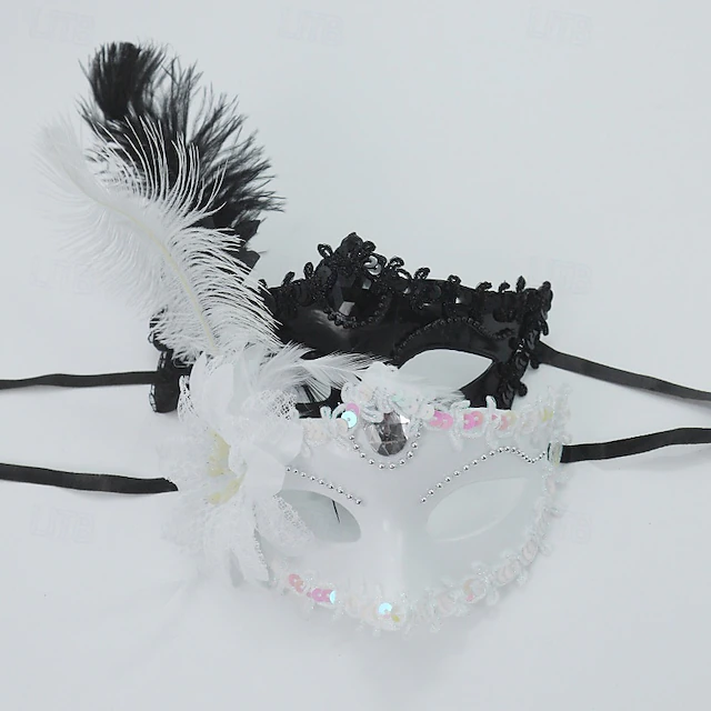 Arlecchino Halloween Venetian Mask Columbina Phantom Of The Opera Carnival Mask Half Face Adults' Men's Women's Halloween Carnival Mardi Gras Party Masquerade Carnival of Venice Easy Halloween 5