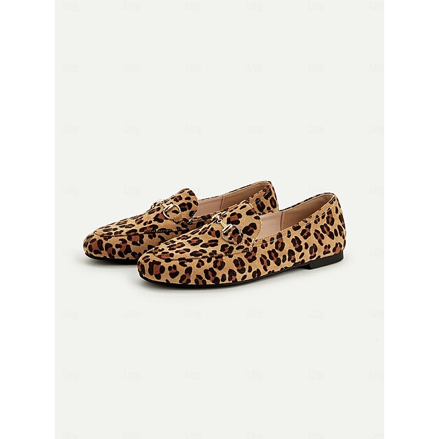 Women’s Leopard Block Heel Loafers