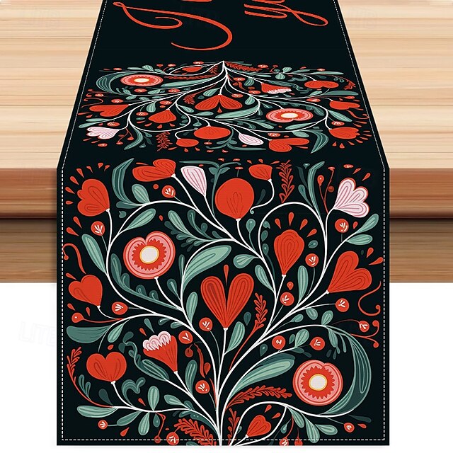  Valentine's Day Table Runner Romantic and Festive Table Decor Adds a Touch of Love to Your Dining Table Perfect for Valentine's Day Dinners and Celebrations