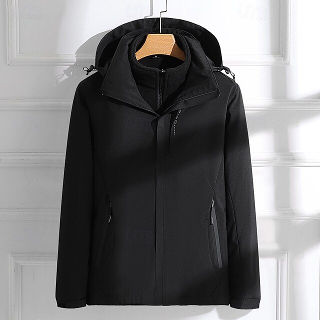  Dame Softshell jakke Trekking-jakke Vinter udendørs Hold Varm Fleecefoer Vindtæt Vandafvisende 3-i-1 Jakker Fleece Jakker Vindjakke Rejse Sort Krystal Lys pink Rød Lilla