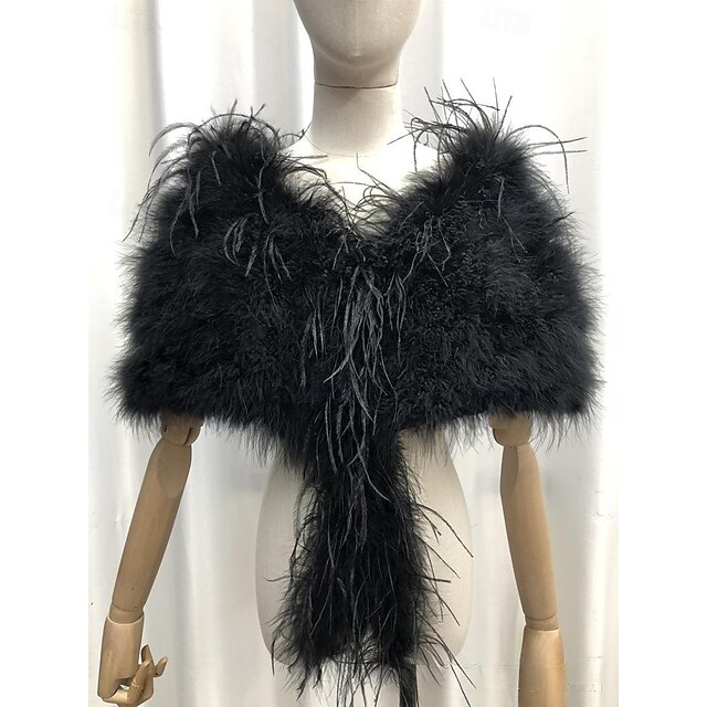 Châle En Fausse Fourrure Brun Pour Femmes - Mariage, Soirée - Taille Libre Avec Broche - Unicra