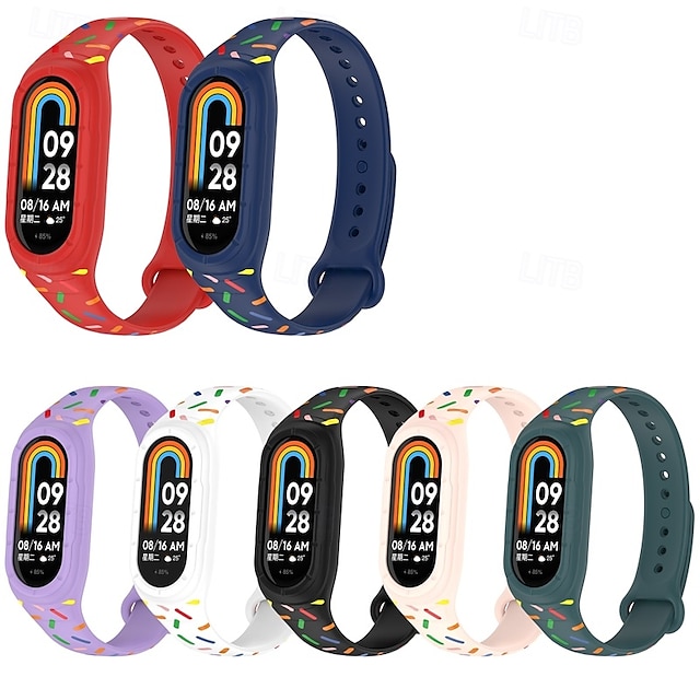  Smart Watch Band Compatible with Xiaomi Mi Band 8 Smartwatch Strap Adjustable Solo Loop Sport Band Replacement  Wristband
