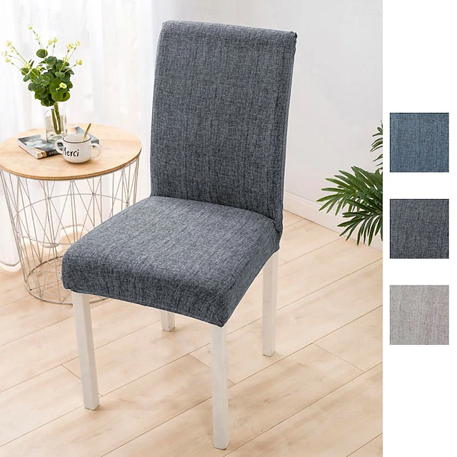 Dining Chair Cover Stretch Chair Seat Slipcover Spandex with Elastic Bottom Protector for Dining Room Wedding Ceremony Durable Washable 9