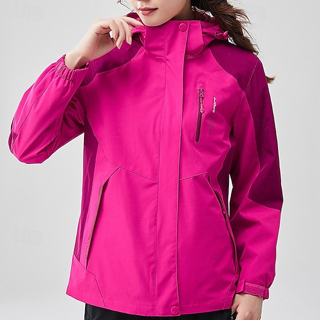  Naisten Vaellustakki Talvi ulko- Väripalikka Fleece-vuori Tuulenkestävä Vedenkestävä 3-in-1-takki Fleecetakit Tuulitakki takki Matkailu Pinkki Vaalea purppura Purppura Oranssi Ruusun punainen