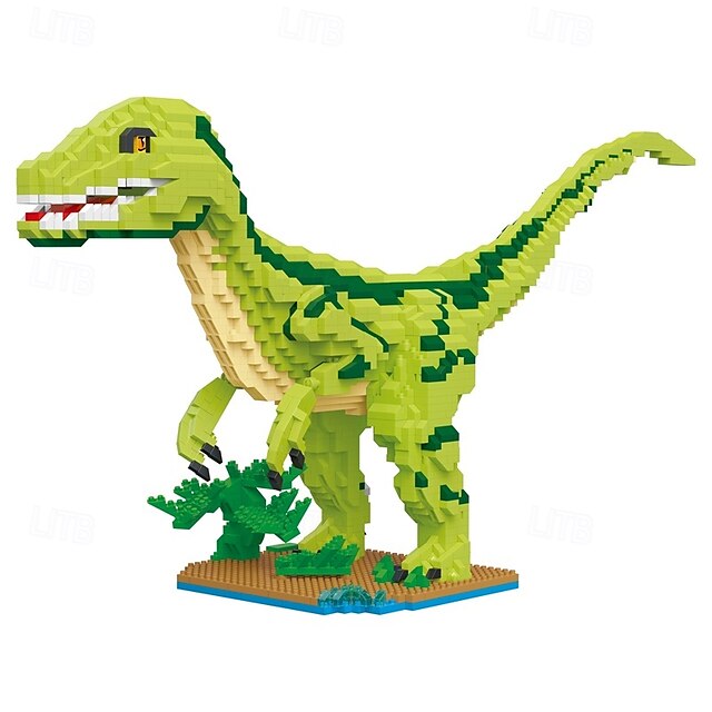  דינוזאור היורה אבני בניין מיקרו 2325 יחידות velociraptor DIY מיני אבני יהלום לבנים צעצוע דינוזאור לבנים בגילאי 8-12 9 10 11 12 13 14 15 16 בני נוער מבוגרים