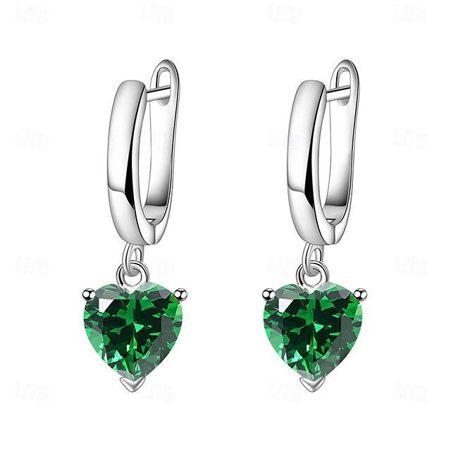 Hoop Earrings Classic Sweet Heart Earrings Jewelry White / Yellow / Red For Wedding Party Valentine's Day 6