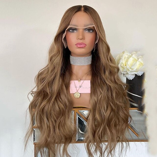  Capelli vergini non trattati Chiusura 5x5 13x4 Pizzo Frontale Parrucca Parte libera Brasiliano Ondulato Marrone Parrucca 130% 150% Densità dei capelli con i capelli del bambino Capelli schiariti 100