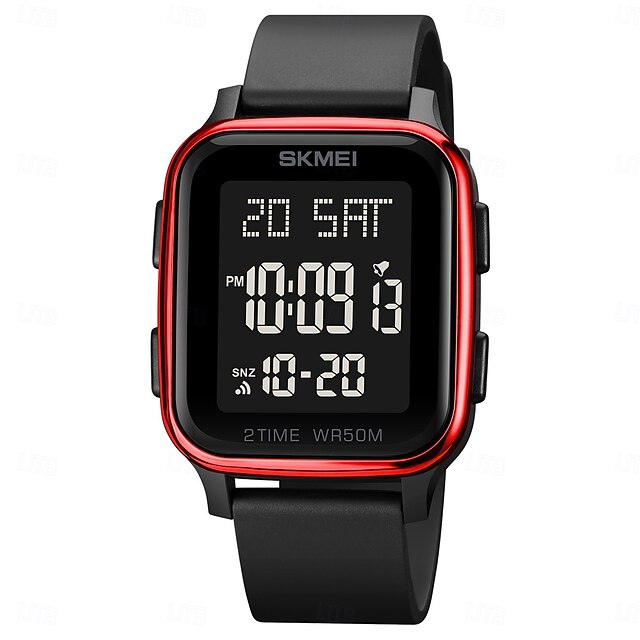  Reloj digital SKMEI para hombres de moda al aire libre cronómetro luminoso despertador reloj de cuenta atrás reloj de TPU