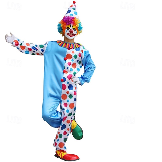  Žolík Klaun předvečer Všech svatých Úbory Kostým cirkus Karnevalový kostým cosplay Dospělé Pánské Dámské předvečer Všech svatých Karneval Mardi Gras Výkon Párty Jednoduché Halloweenské kostýmy