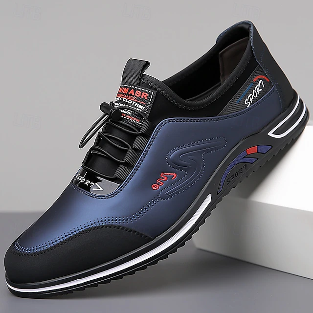 Men's Sporty Slip-On Sneakers with Stylish Embroidery, Comfortable Lightweight Athletic Shoes for Casual Wear and Outdoor Activities 14