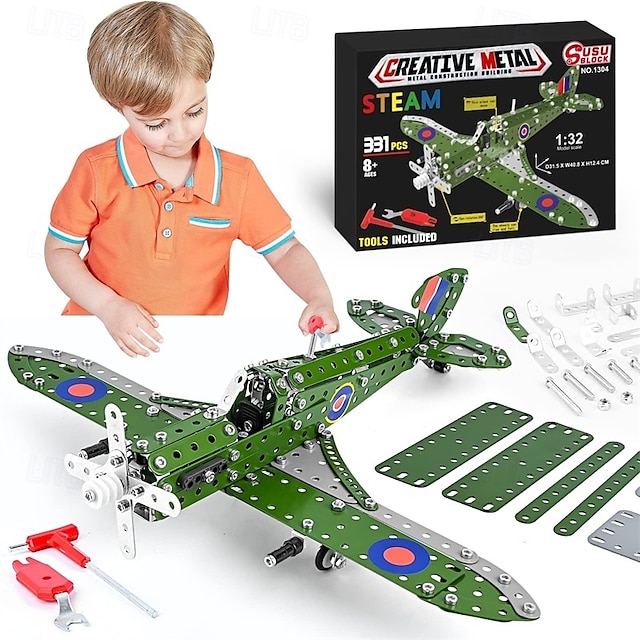  giocattoli da costruzione modellini di aerei kit per ragazzi 8-12modello di aereo scala 132 kit di costruzione in metallomodelli di aerei per bambini 8-12i migliori regali di aerei per gli