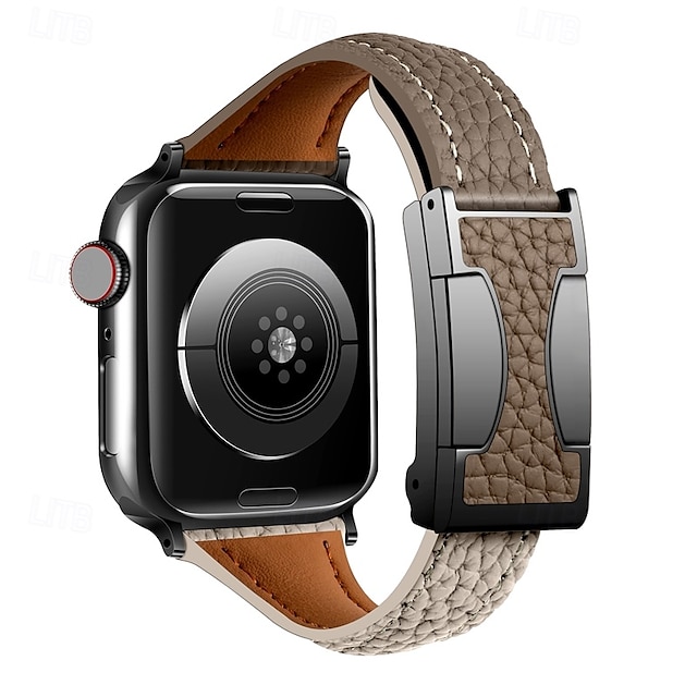  Banda de cuero Compatible con Apple Watch Correa 38mm 40mm 41mm 42mm 44mm 45mm 49mm Ajustable Cuero Auténtico correa de repuesto para iwatch Ultra 2 Series 9 8 7 SE 6 5 4 3 2 1
