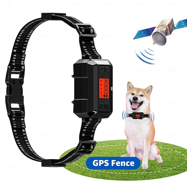  Электрический ошейник для собак с GPS, портативный беспроводной, обновленный, с распознаванием сцен, с ИИ, регулируемый, с радиусом действия 33–999 ярдов, перезаряжаемый, умный, электрический