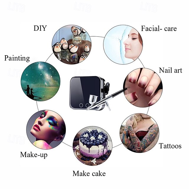 Low Voice Airbrush Makeup kit for Foundation Spray Body Paint Art Mist