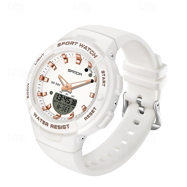  SANDA Hommes Montre Digitale Mode Décontractée Montre Bracelet Résistance aux chocs Lumineux Chronomètre Fonction réveille Compte à rebours Résine Suivre