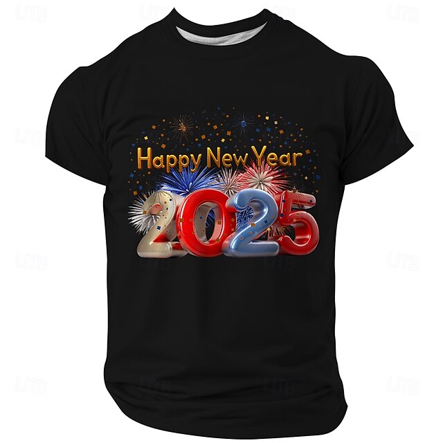New Year Men's Funny Slang T Shirt Short Sleeve T shirt 3D Print Crew Neck Shirt Fashion Athleisure Street Sports Outdoor Daily Black Summer Spring Clothing Apparel S M L XL XXL XXXL4