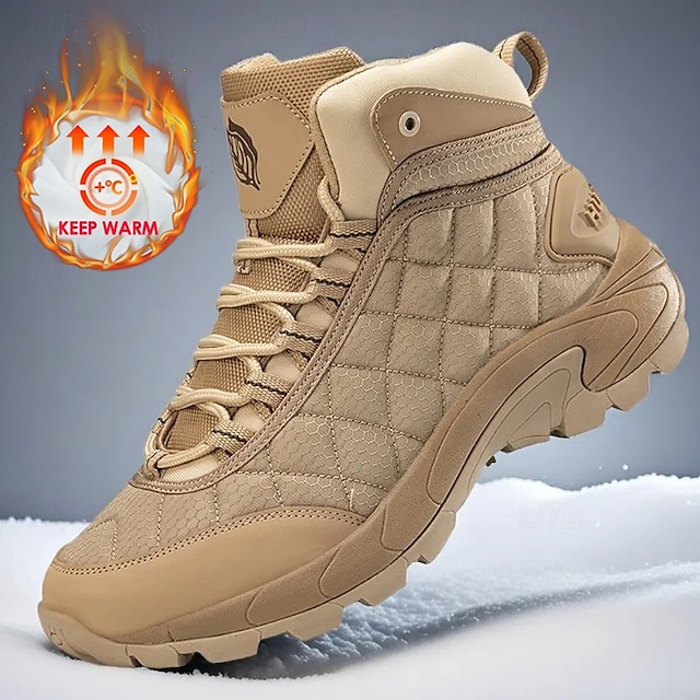  Botas de senderismo acolchadas para hombre: ligeras, impermeables, suela antideslizante, diseño de caña alta, ideales para aventuras al aire libre.