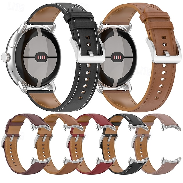  Умный ремешок для часов Совместим с Google Pixel Watch Умные часы Ремень Регулируется Соло-петля Кожаный ремешок Замена Браслет