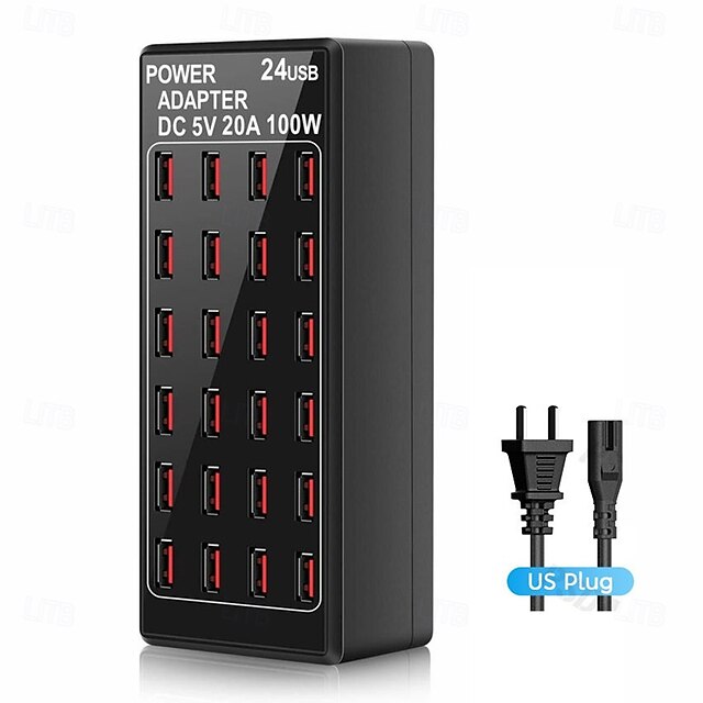 Neuer Artikel 5 V 20 A 100 W 24-Port-USB-SchnellladestationReise-Desktop-USB-SchnellladegerätLadestation mit mehreren Anschlüssen