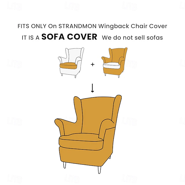 100% Cotton Cover For Wingback Chair Solid Color Quilted Slipcovers STANDcover LITB PRIME cover 10