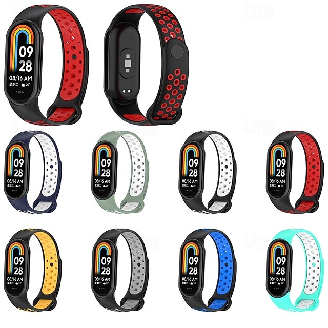  حزام الساعة الذكية متوافق مع Xiaomi Mi Band 8 ساعة ذكية حزام قابل للتعديل حلقة فردية عصابة الرياضة إستبدال معصمه