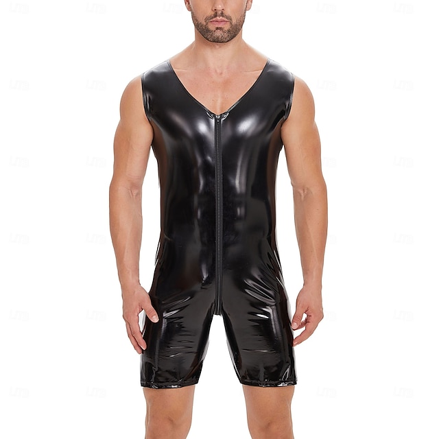  Zentai-kostymer Kroppsdräkt Onesie kostym Karnevalsdräkt Herr Glansig Metall Spandex Kostym för Prestanda Nattklubb Pole dance Halloween Karnival Vuxna