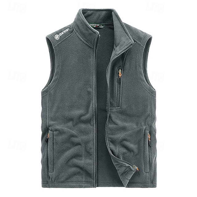  Herren Weste für Wanderer Wander-Fleeceweste Ärmellos Weste Außen warm Fleece-Futter Komfortabel Winter Mehrere Taschen Polyester Schwarz Armeegrün Dunkelblau Jagd Angeln Klettern