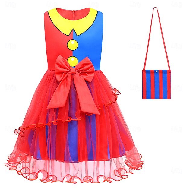 Joker Clown Pomni Halloween Outfits Costume Circus Carnival Costume Cosplay Kid's Girls' Halloween Carnival Mardi Gras Performance Party Easy Halloween Costumes Dress Up 5