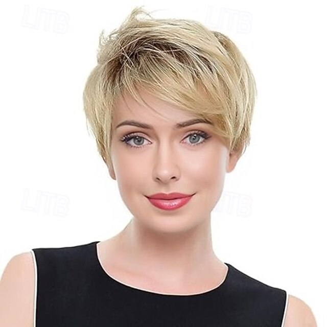 Short Wigs for Women Pixie Cut Wigs Natural Layered Synthetic Short Hair Wigs for Women Hair Replacement Wigs with Bangs4