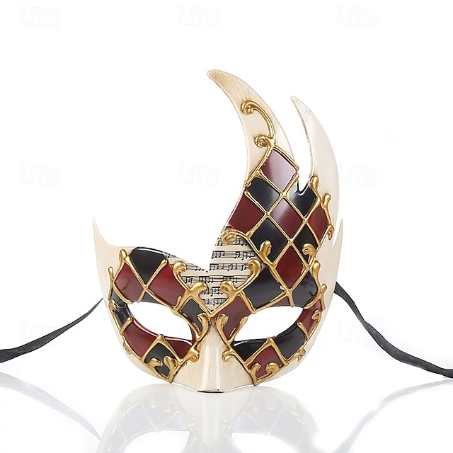  Harlekin Halloween Venetiansk maske Columbina Karnevalsmaske Full Face Voksne Herre Karneval Mardi Gras Fest Maskerade Karneval i Venezia Enkle Halloween-kostymer Kle deg opp