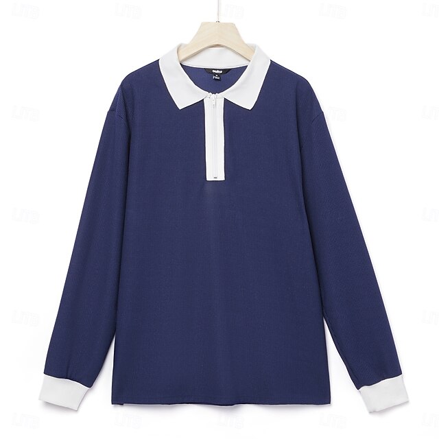 Men's Full Size Waffle-Knit Quarter Button Polo Plus Size