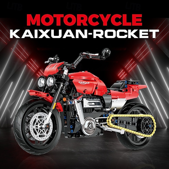  bloco de construção de modelo de motocicleta técnica brinquedo presente para o dia das bruxas natal